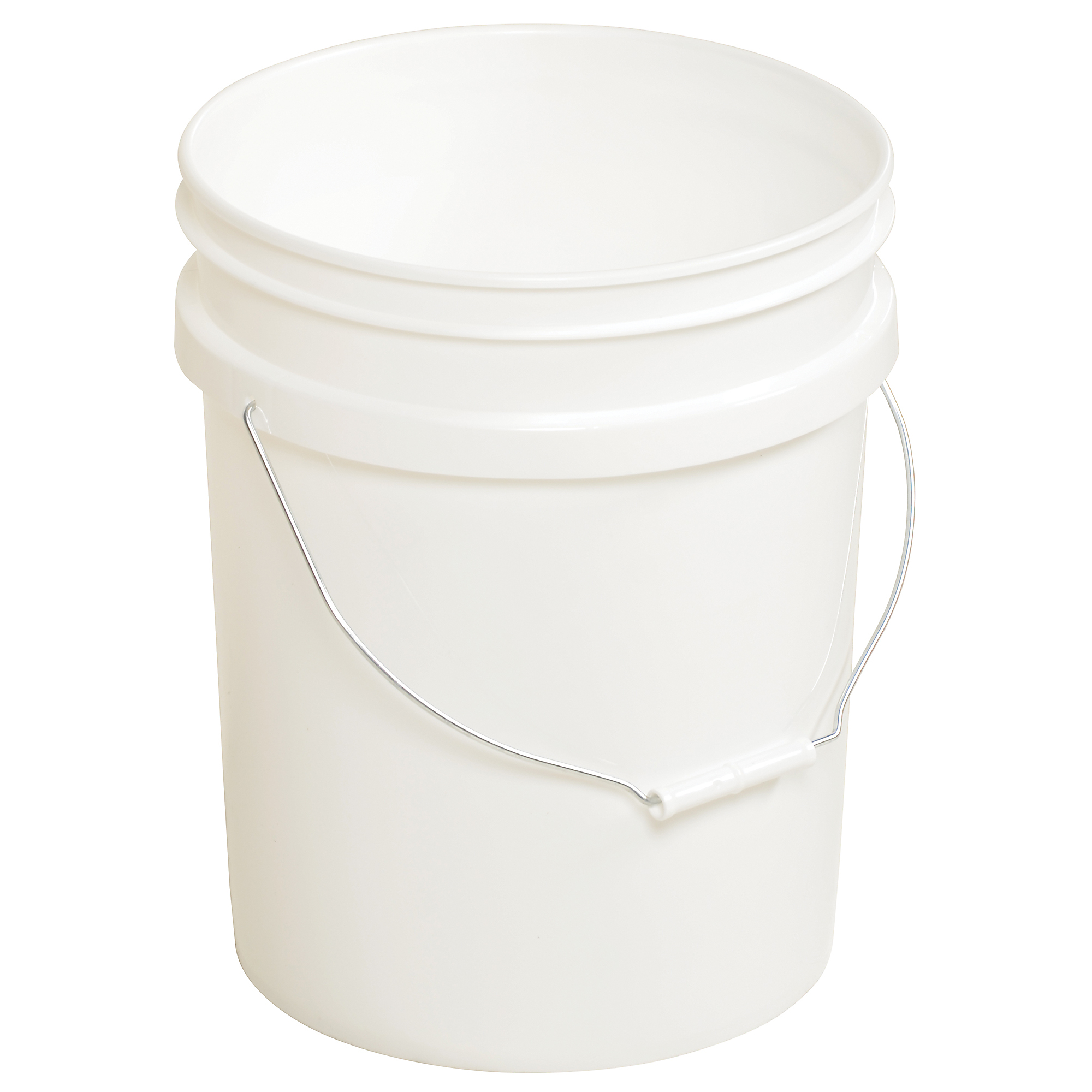 Vestil 5-Gal. Open Head Pail, Steel Handle, White, Model# PAIL-54-PWS